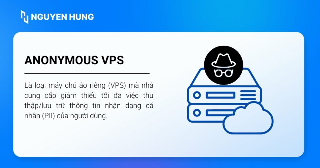 Anonymous VPS cung cấp lớp bảo vệ danh tính và dữ liệu cho các hoạt động đòi hỏi riêng tư cao.