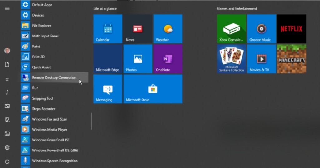 Mở Remote Desktop Connection trên máy tính Windows của bạn.