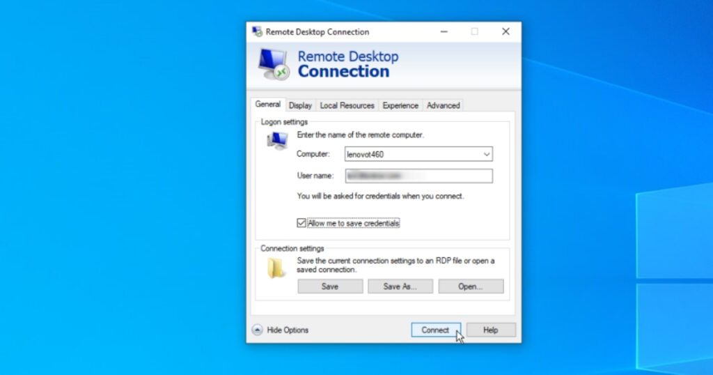 Nhập Địa chỉ IP của VPS vào ô Computer rồi nhấn Connect