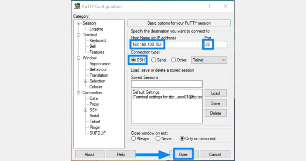 Nhập Địa chỉ IP của VPS vào ô Host Name