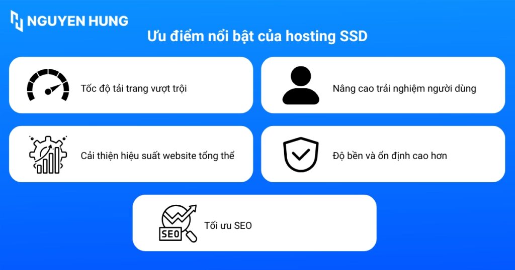 Việc sử dụng Hosting SSD mang lại hàng loạt lợi ích thiết thực cho website của bạn