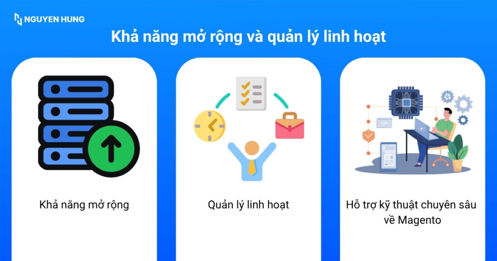 Magento hosting hả năng mở rộng và quản lý linh hoạt