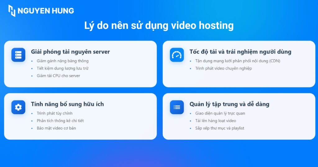 Lý do nên sử dụng video hosting