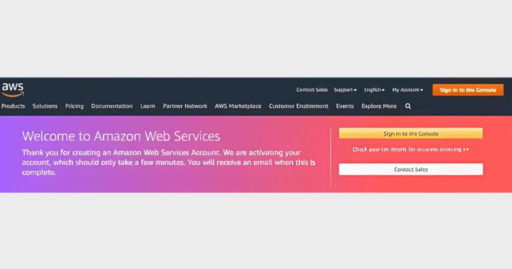 Sau khi hoàn tất đăng ký, hãy đánh dấu trang AWS Management Console để tiện truy cập