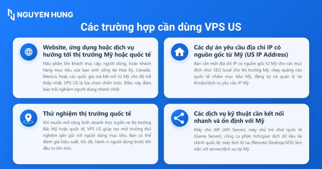 Các trường hợp cần sử dụng VPS US
