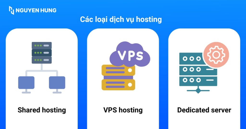 3 loại dịch vụ hosting phổ biến