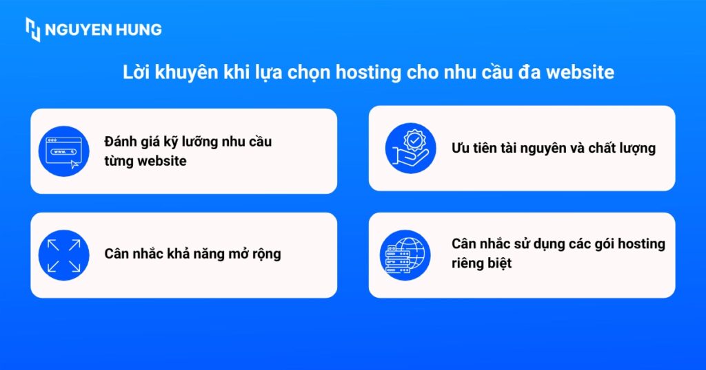Lời khuyên khi lựa chọn hosting cho nhu cầu đa website