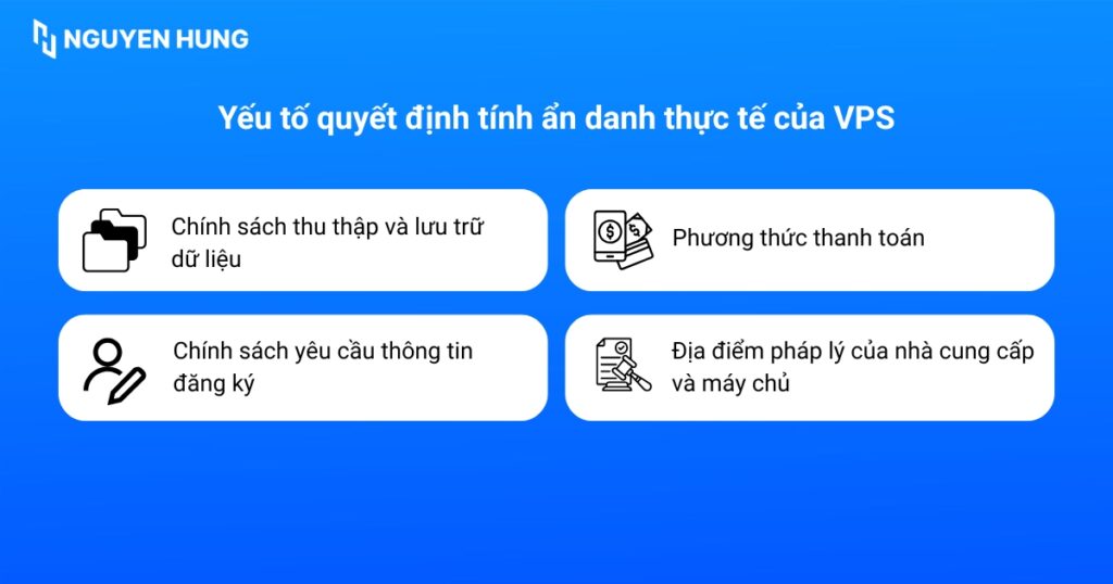 Có nhiều yếu tố quyết định tính ẩn danh thực tế của VPS