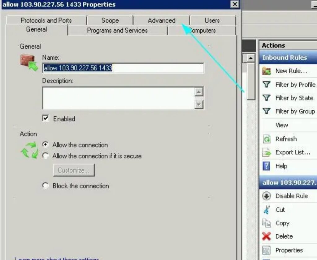 Đặt tên và mô tả cho rule để dễ quản lý.