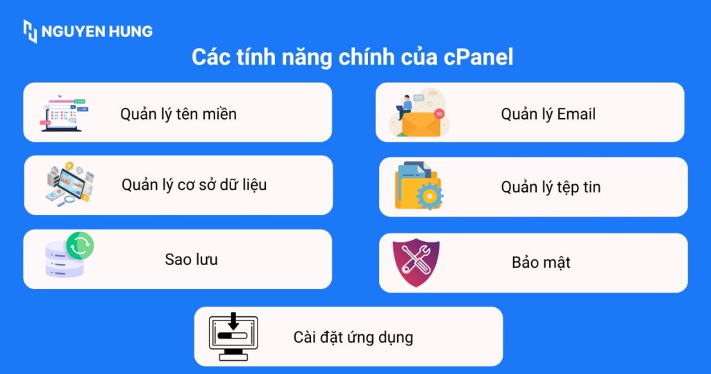 Các tính năng chính trên cPanel