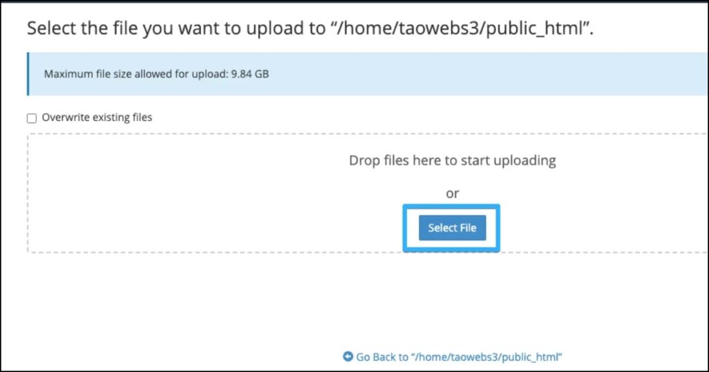 Có thể kéo thả hoặc dùng nút Select File