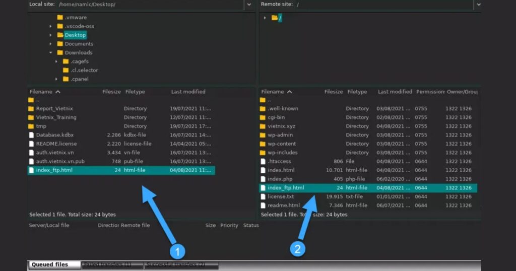 Điều hướng thư mục gốc public_html trên server