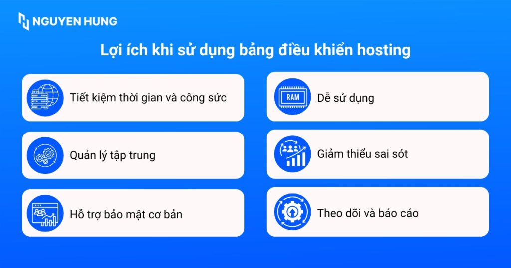 Sử dụng bảng điều khiển hosting mang lại nhiều lợi ích thiết thực