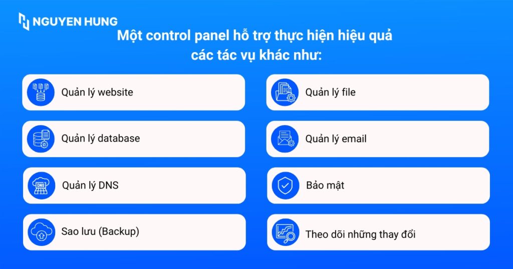 Một số control panel giúp bạn thực hiện hiệu quả các tác vụ khác