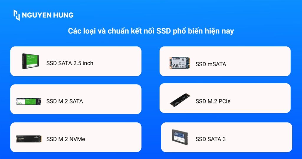 Các loại và chuẩn kết nối SSD phổ biến hiện nay
