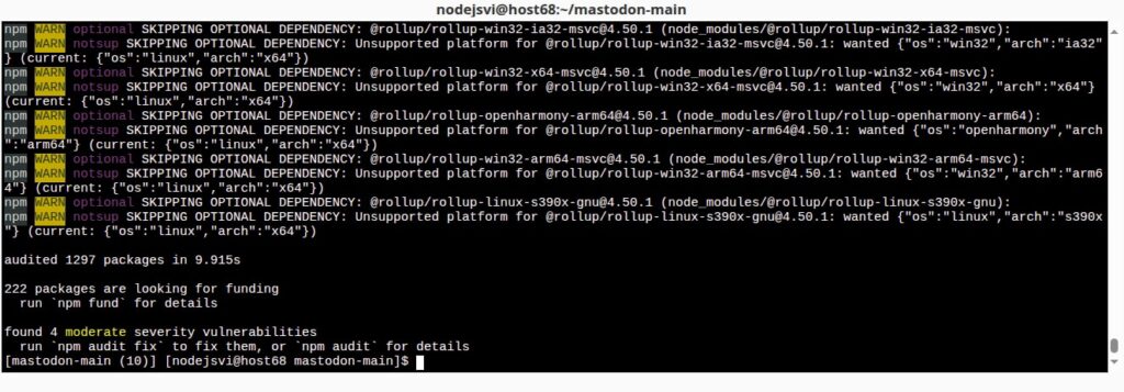 Cài đặt tất cả các gói phụ thuộc