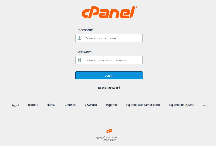 Truy cập cPanel