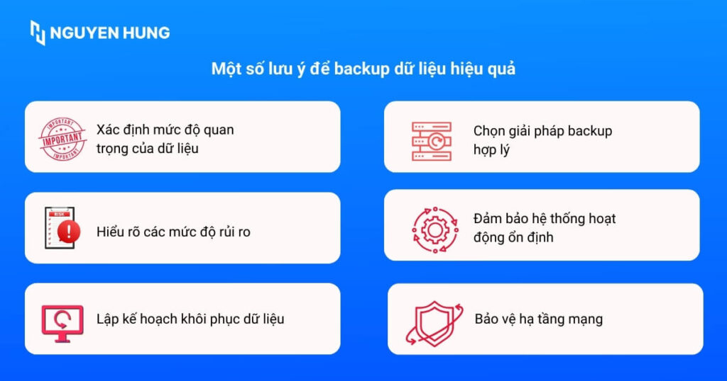 Một số lưu ý để backup dữ liệu hiệu quả