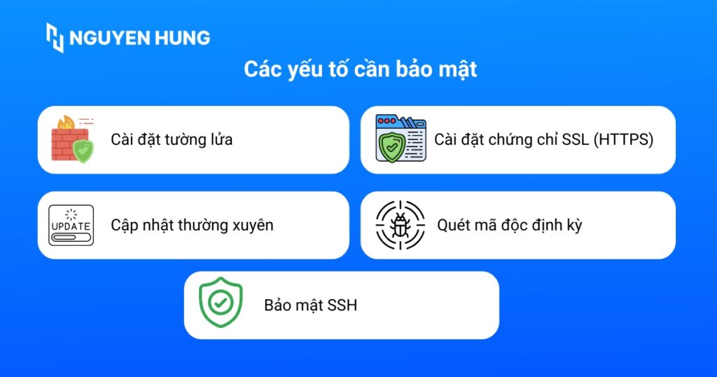 Các yếu tố cần bảo mật