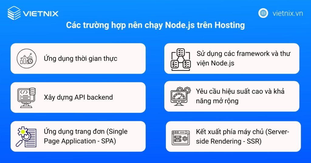 Các trường hợp nên chạy NodeJs trên Hosting