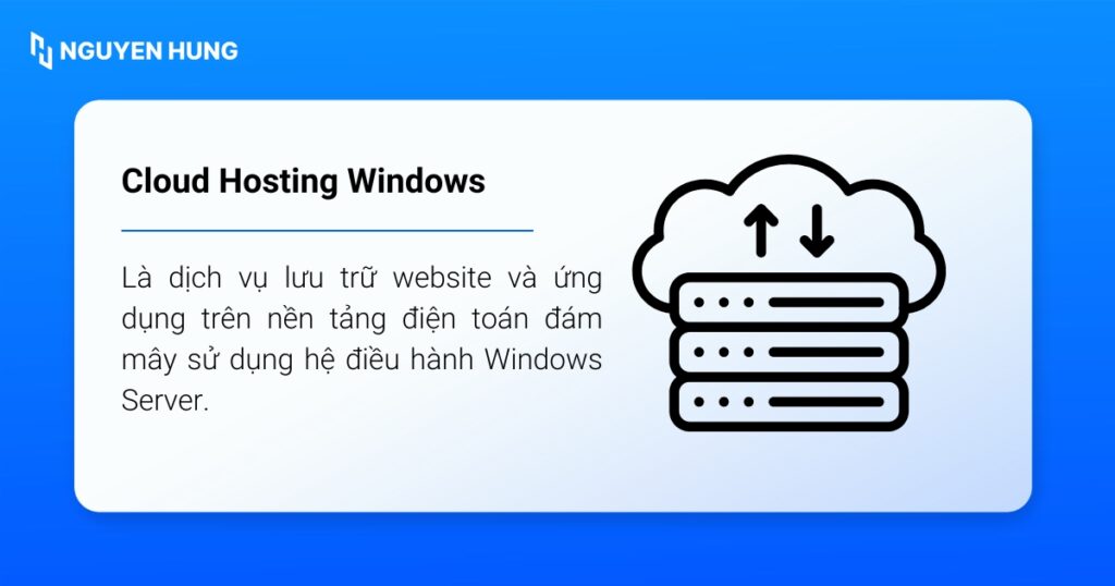 Cloud Hosting Windows là dịch vụ lưu trữ website và ứng dụng trên nền tảng điện toán đám mây