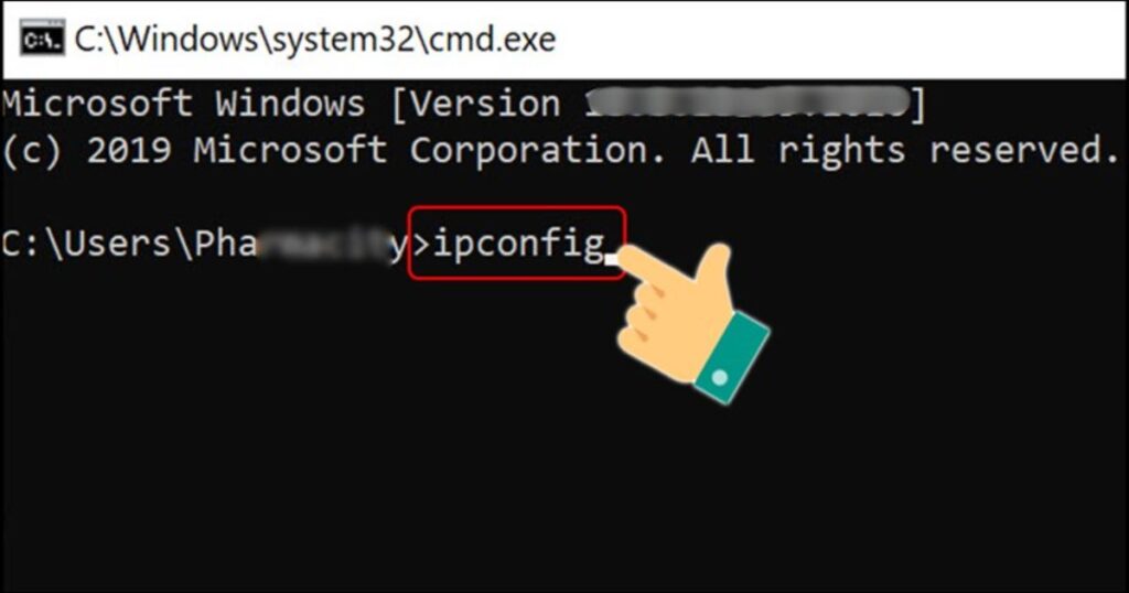 Gõ câu lệnh ipconfig