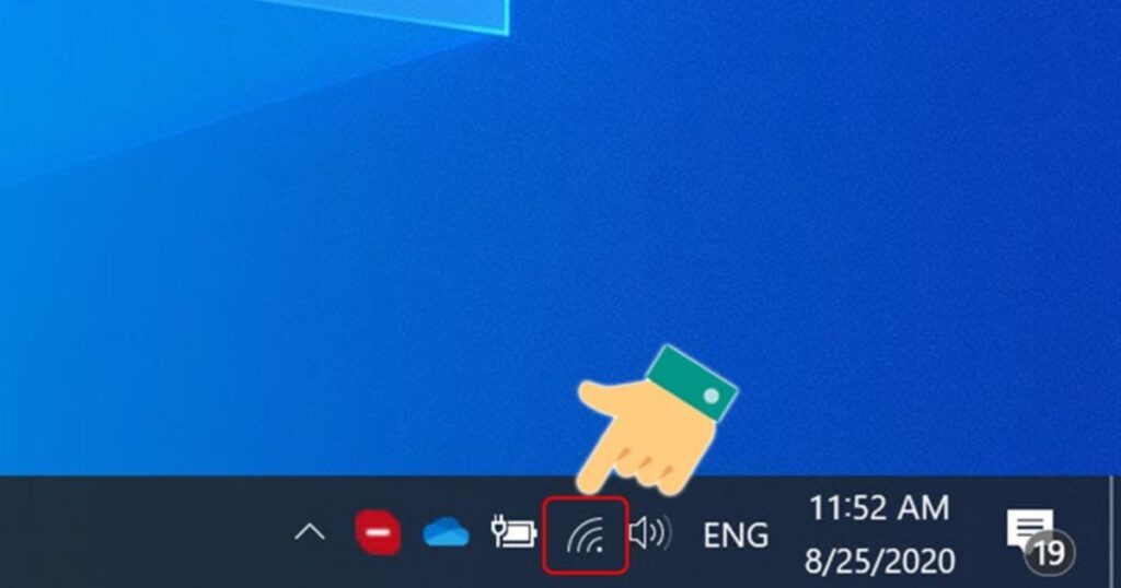 Nhấn chuột phải vào biểu tượng mạng trên thanh Taskbar