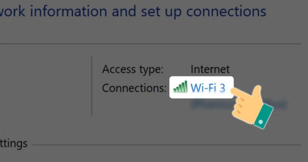Nhấn vào tên mạng tại Connections