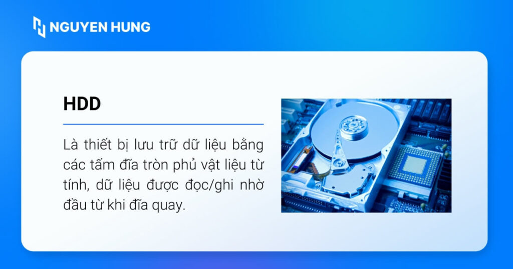 HDD (Hard Disk Drive) hay còn gọi là ổ đĩa cứng