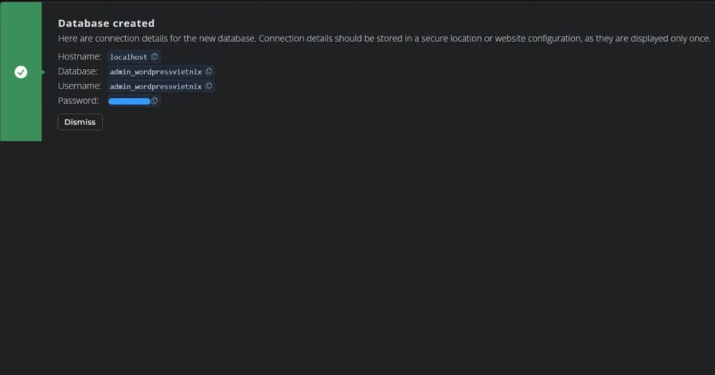 Các thông tin này sẽ được dùng để cấu hình ở bước tiếp theo