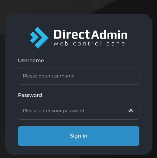 Đăng nhập vào trang quản trị DirectAdmin