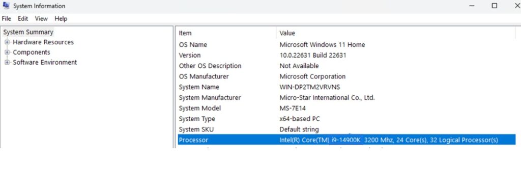 Kiểm tra cấu hình qua Task Manager