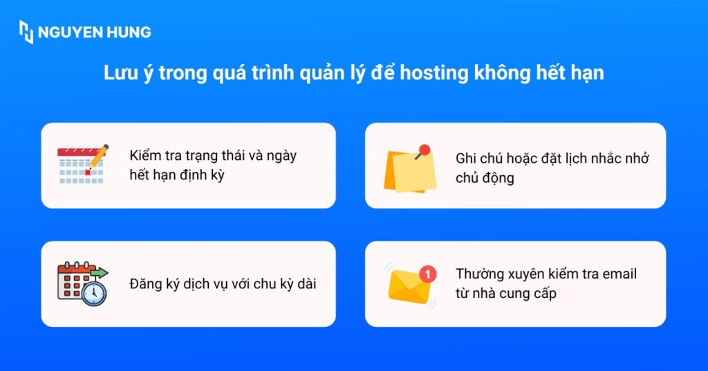 lưu ý trong quá trình quản lý hosting