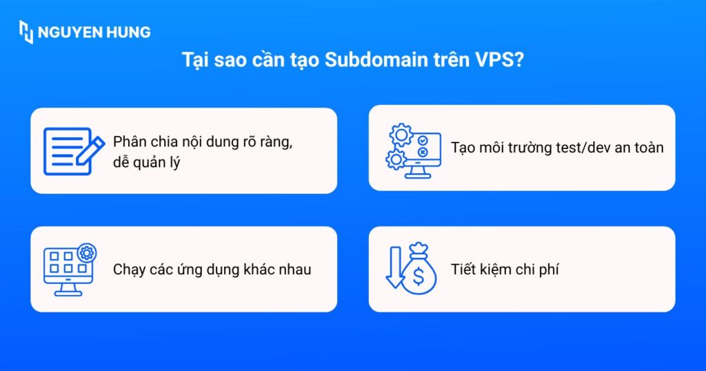 Tạo subdomain trên VPS mang lại nhiều lợi ích