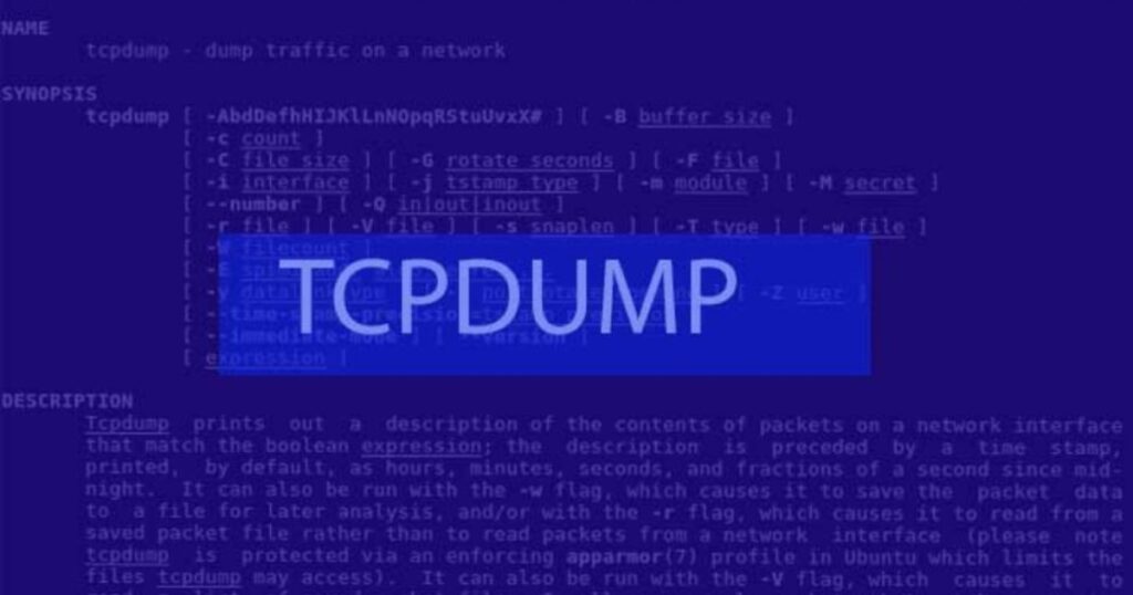 tcpdump hoạt động bằng cách lắng nghe trên giao diện mạng của máy tính