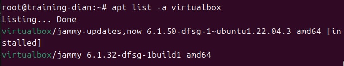 Xem danh sách các phiên bản có sẵn