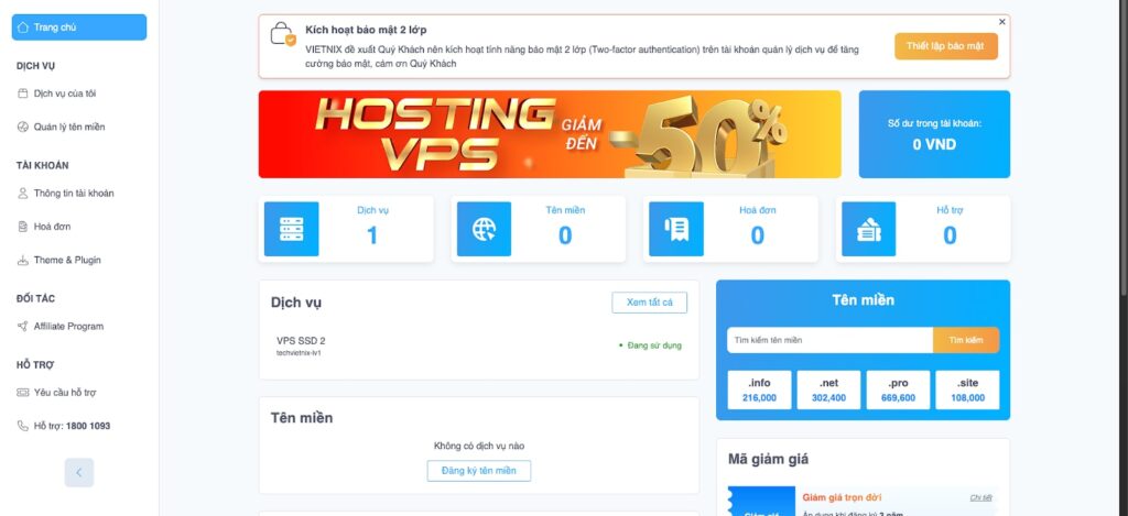 Đăng nhập vào trang quản trị khách hàng của nhà cung cấp
