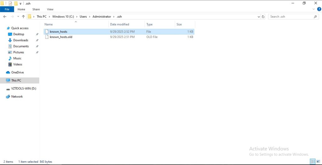 Xác định vị trí tệp known_hosts