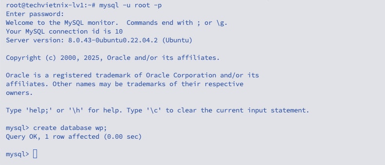 Tạo cơ sở dữ liệu (Database) cho WordPress