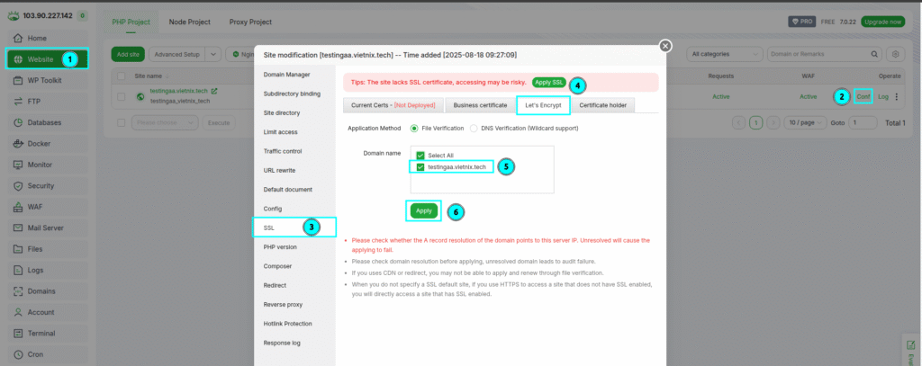 Cài đặt SSL miễn phí với Let's Encrypt