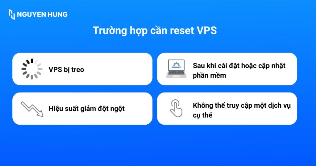 Các trường hợp cần reset VPS
