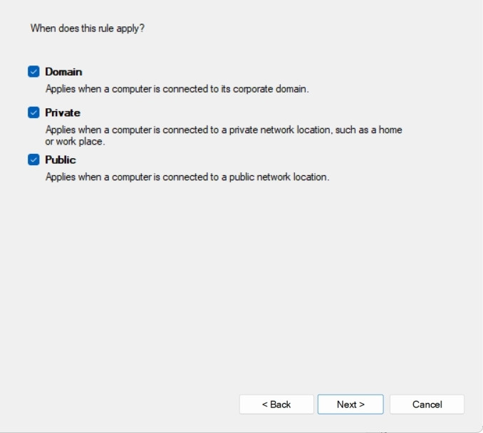 Bạn giữ nguyên các lựa chọn mặc định cho Profile