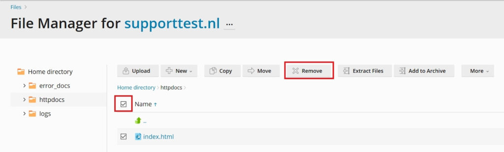 Bạn chọn file hoặc thư mục trong File Manager, nhấn phải chuột và chọn Remove