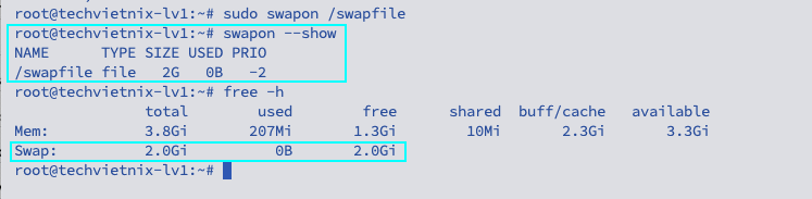 Kích hoạt Swap File