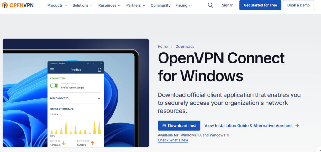 Tải và cài đặt OpenVPN Client