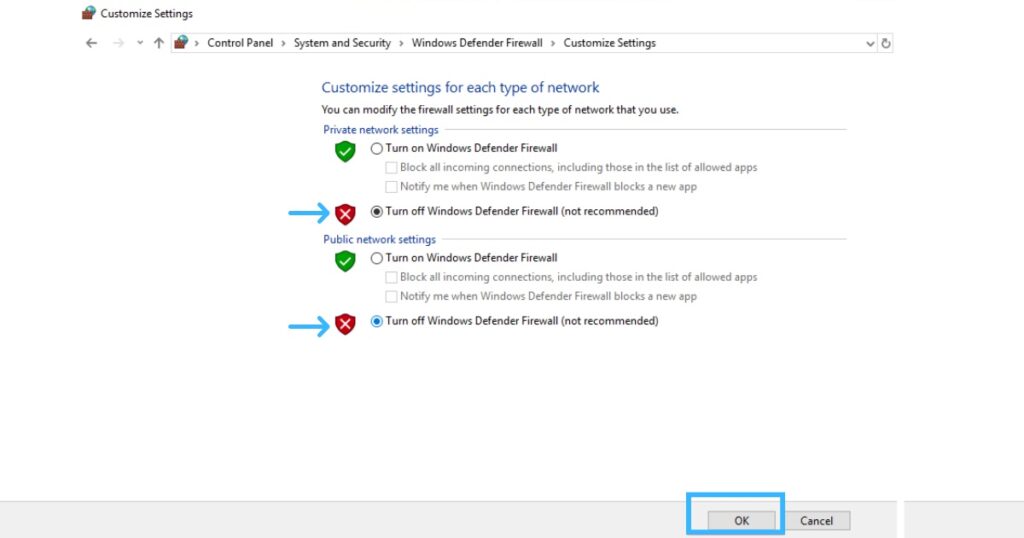 Sau đó bạn tick chọn cho cả hai mục và nhấn OK