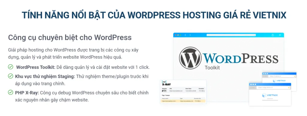 Tính năng chuyên dụng cho WordPress hosting Vietnix
