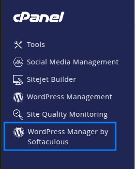Trong cPanel, tìm đến mục Software
