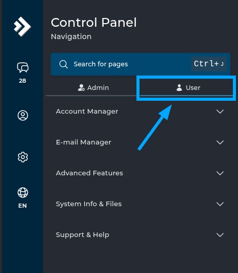 Tại Control Panel chọn User