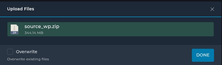 Bấm Done sau khi hoàn thành upload